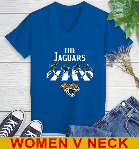 NFL Football Jacksonville Jaguars The Beatles Rock Band Shirt Women's V-Neck T-Shirt 9