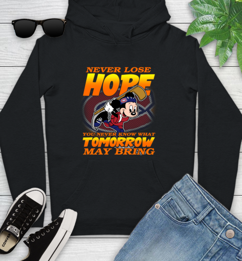 Montreal Canadiens NHL Hockey ootball Mickey Disney Never Lose Hope Youth Hoodie