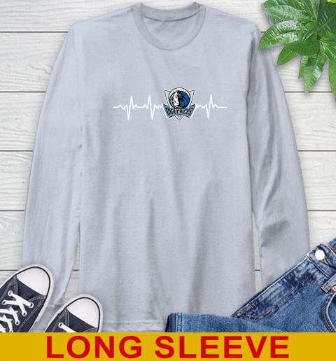 Dallas Mavericks NBA Basketball Heart Beat Shirt Long Sleeve T-Shirt 6