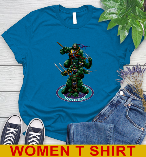 NBA Basketball Charlotte Hornets Teenage Mutant Ninja Turtles Shirt Women's T-Shirt 7