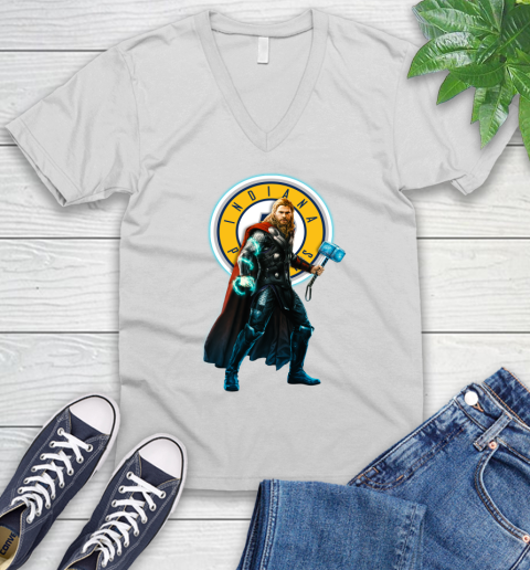 NBA Thor Avengers Endgame Basketball Indiana Pacers V-Neck T-Shirt