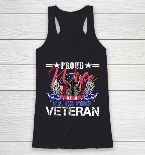 Veteran Shirt Vintage Proud Wife Of A U S Air Force Veteran Racerback Tank