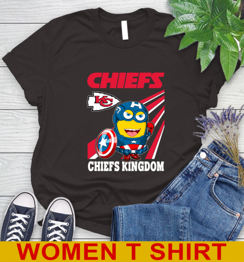 NFL Football Kansas City Chiefs Captain America Marvel Avengers Minion Shirt Women's T-Shirt 9
