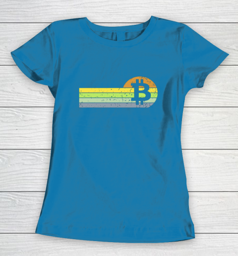 Bitcoin BTC Vintage Sunset Crypto Cryptocurrency Blockchain Women's T-Shirt 6