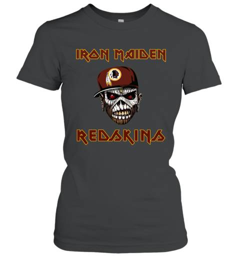 NFL Washington Redskins Iron Maiden Rock Band Music Football Sports yuSGy4kyMTO ladies t shirt 20 95 151514 front black