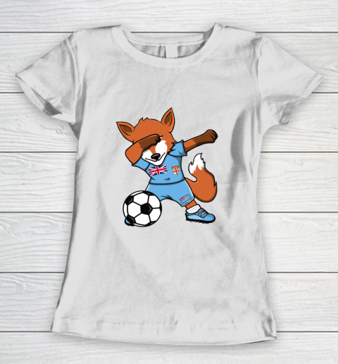 Dabbing Fox Fiji Soccer Fans Jersey Fijian Football Lovers Women's T-Shirt