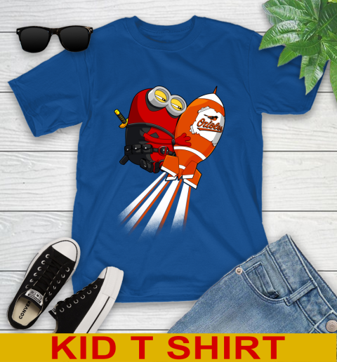 MLB Baseball Baltimore Orioles Deadpool Minion Marvel Shirt Youth T-Shirt 10
