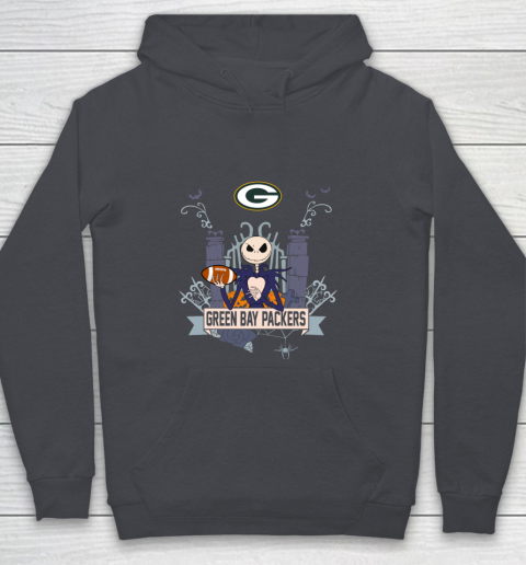 NFL Green Bay Packers Football Jack Skellington Halloween Youth Hoodie 5