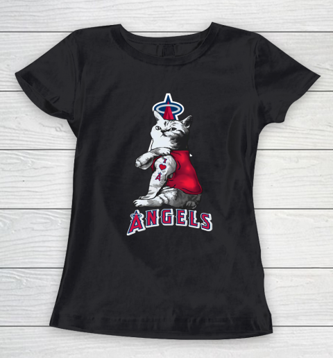 MLB Baseball My Cat Loves Los Angeles Angels Women's T-Shirt