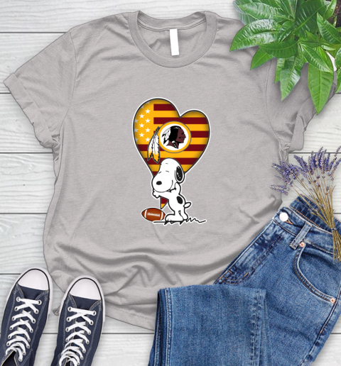 Washington Redskins NFL Football The Peanuts Movie Adorable Snoopy Women's T-Shirt 10