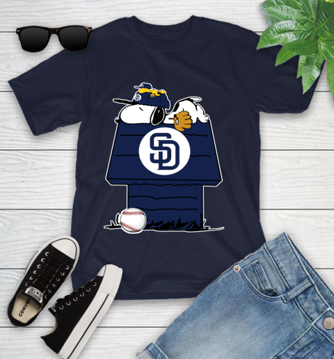 MLB San Diego Padres Snoopy Woodstock The Peanuts Movie Baseball T Shirt Youth T-Shirt 3