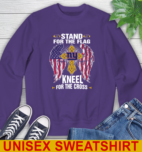NFL Football New York Giants Stand For Flag Kneel For The Cross Shirt Sweatshirt 4