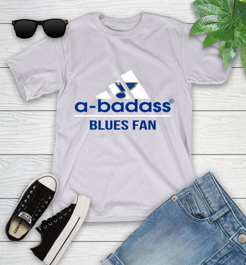 NHL A Badass St.Louis Blues Fan Adidas Hockey Sports Youth T-Shirt 4