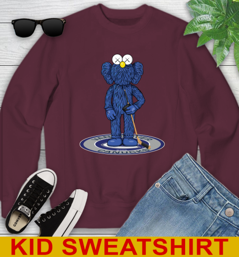 NHL Hockey Vancouver Canucks Kaws Bff Blue Figure Shirt Youth Sweatshirt 5