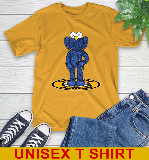 NHL Hockey Boston Bruins Kaws Bff Blue Figure Shirt T-Shirt 3