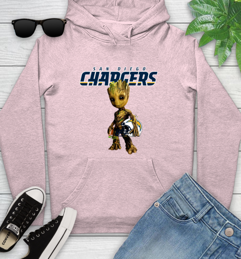 Los Angeles Chargers NFL Football Groot Marvel Guardians Of The Galaxy Youth Hoodie 10