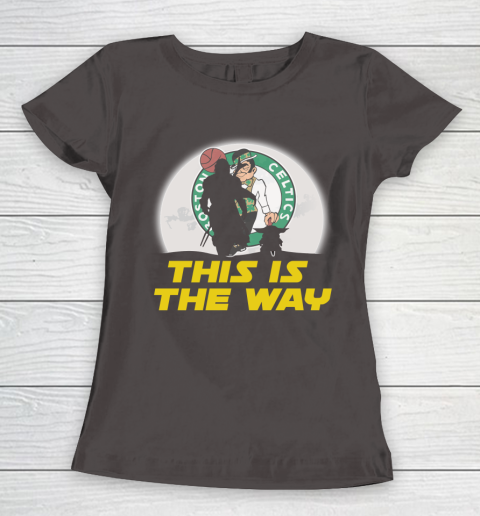 Boston Celtics NBA Basketball Star Wars Yoda And Mandalorian This Is The Way Women's T-Shirt 7