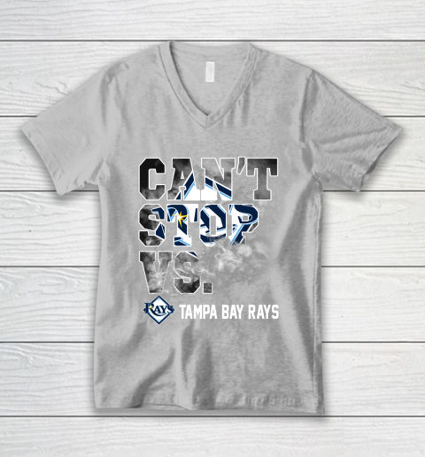 MLB Tampa Bay Rays Baseball Can't Stop Vs Rays V-Neck T-Shirt 3