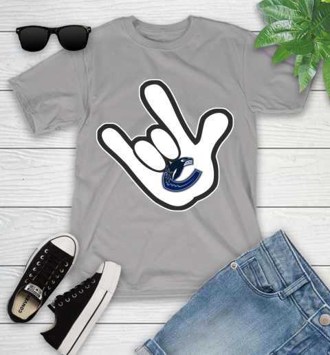 Vancouver Canucks NHL Hockey Mickey Rock Hand Disney Youth T-Shirt 4