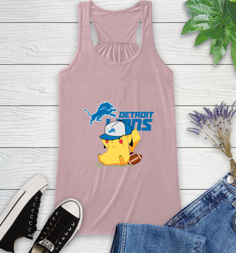NFL Pikachu Football Sports Detroit Lions Racerback Tank 11