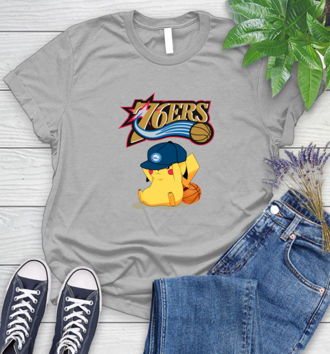 NBA Pikachu Basketball Sports Philadelphia 76ers Women's T-Shirt 5