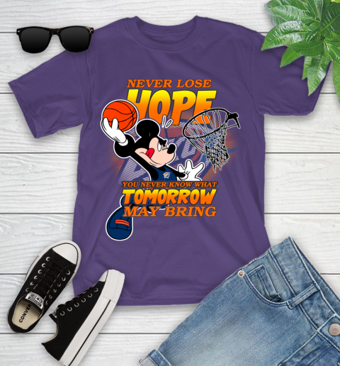 Oklahoma City Thunder NBA Basketball Mickey Disney Never Lose Hope Youth T-Shirt 3