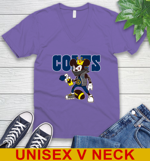 Indianapolis Colts NFL Football Mickey Peace Sign Sports V-Neck T-Shirt 9