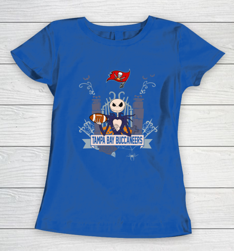 NFL Tampa Bay Buccaneers Football Jack Skellington Halloween Women's T-Shirt 8