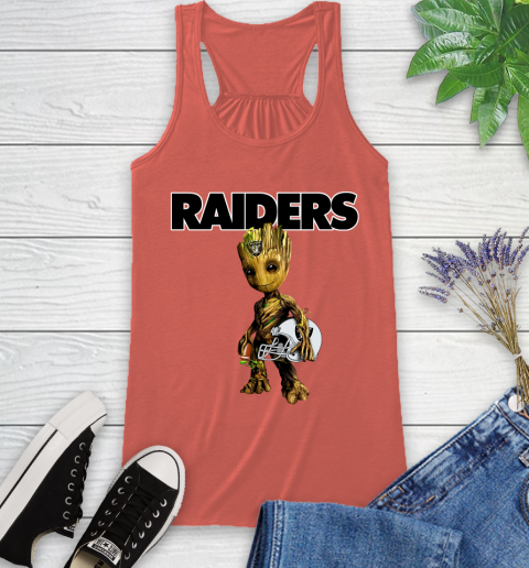 Oakland Raiders NFL Football Groot Marvel Guardians Of The Galaxy Racerback Tank 4