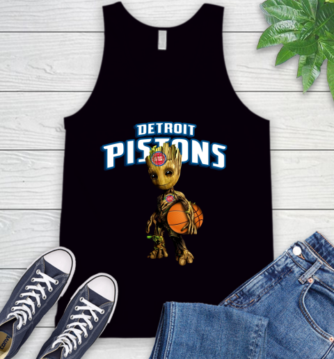 Detroit Pistons NBA Basketball Groot Marvel Guardians Of The Galaxy Tank Top 2