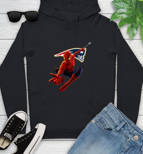 NFL Spider Man Avengers Endgame Football New England Patriots Youth Hoodie 2