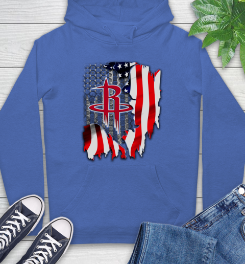 Houston Rockets NBA Basketball American Flag Hoodie 9