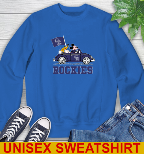 MLB Baseball Colorado Rockies Pluto Mickey Driving Disney Shirt Sweatshirt 9