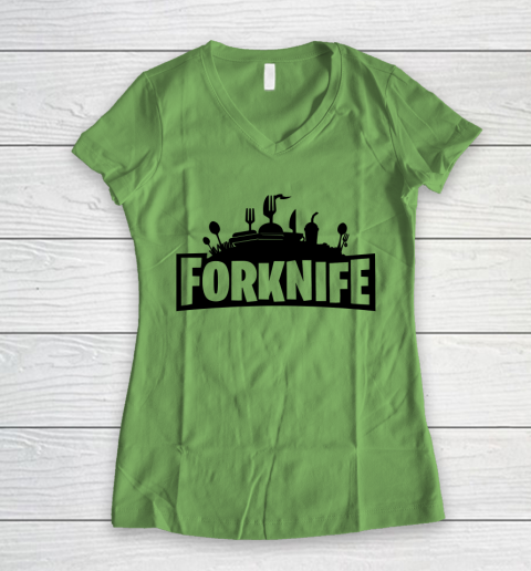 Fortnite Tshirt Forknife Women's V-Neck T-Shirt 5