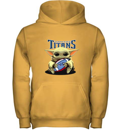 Baby Yoda Loves The Tennessee Titans vbzo baby yoda loves the tennessee titans youth hoodie 43 front gold