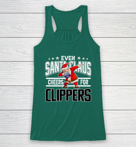 LA Clippers Even Santa Claus Cheers For Christmas NBA Racerback Tank 5