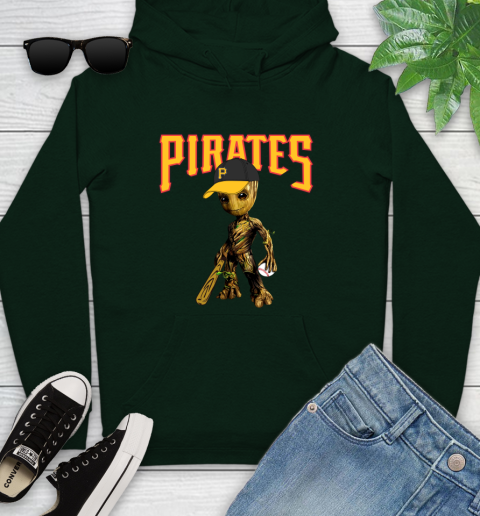 MLB Pittsburgh Pirates Groot Guardians Of The Galaxy Baseball Youth Hoodie 13