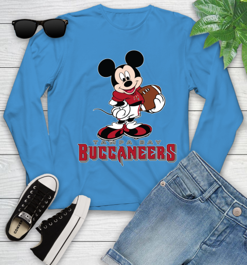 NFL Football Tampa Bay Buccaneers Cheerful Mickey Mouse Shirt Youth Long Sleeve 7