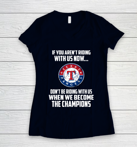 MLB Texas Rangers Baseball We Become The Champions Women's V-Neck T-Shirt 2