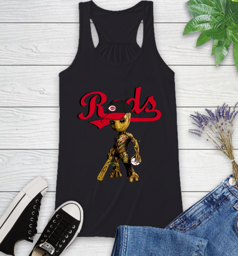 MLB Cincinnati Reds Groot Guardians Of The Galaxy Baseball Racerback Tank 2