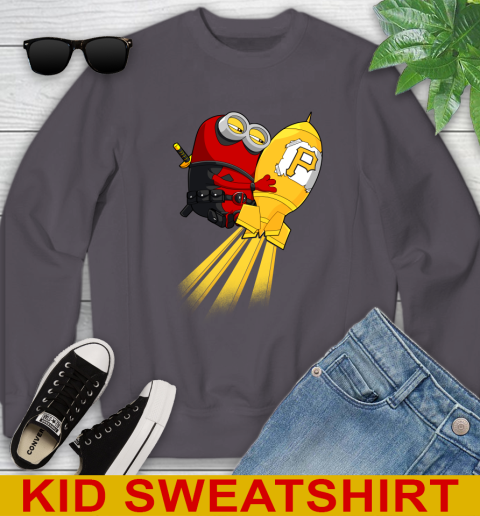 MLB Baseball Pittsburgh Pirates Deadpool Minion Marvel Shirt Youth Sweatshirt 5