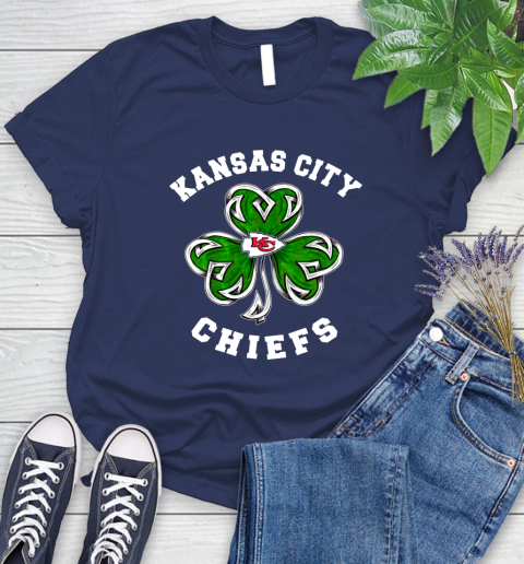 NFL Kansas City Chiefs Three Leaf Clover St Patrick's Day Football Sports Women's T-Shirt 14