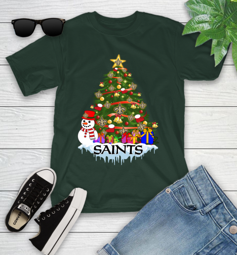 New Orleans Saints Merry Christmas NFL Football Sports Youth T-Shirt 5