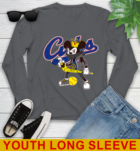 Chicago Cubs MLB Baseball Mickey Peace Sign Sports Youth Long Sleeve 9