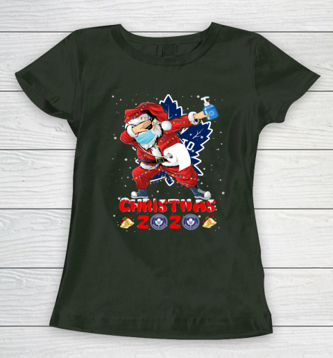 Toronto Maple Leafs Funny Santa Claus Dabbing Christmas 2020 NHL Women's T-Shirt 4