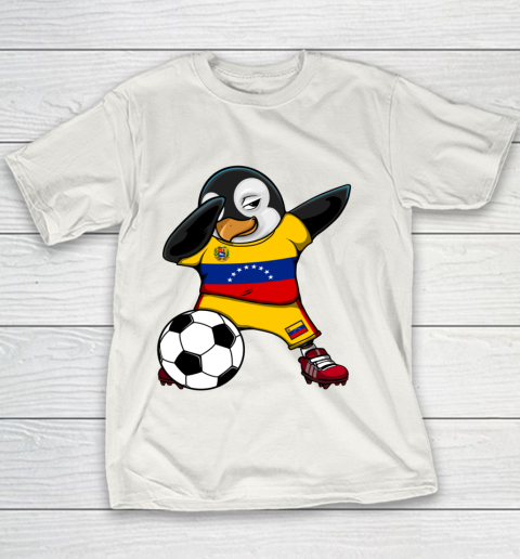 Dabbing Penguin Venezuela Soccer Fans Jersey Football Lovers Youth T-Shirt