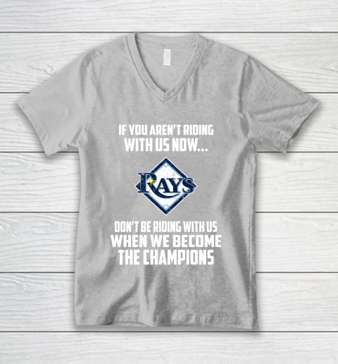 MLB Tampa Bay Rays Baseball We Become The Champions V-Neck T-Shirt 3