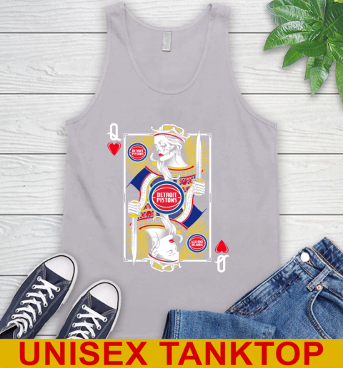 NBA Basketball Detroit Pistons The Queen Of Hearts Card Shirt Tank Top 3
