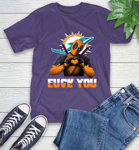 NHL Miami Dolphins Deadpool Love You Fuck You Football Sports T-Shirt 5
