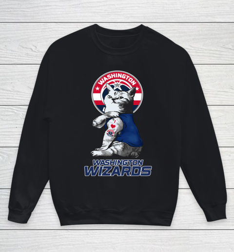 NBA Basketball My Cat Loves Washington Wizards Youth Sweatshirt